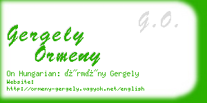 gergely ormeny business card